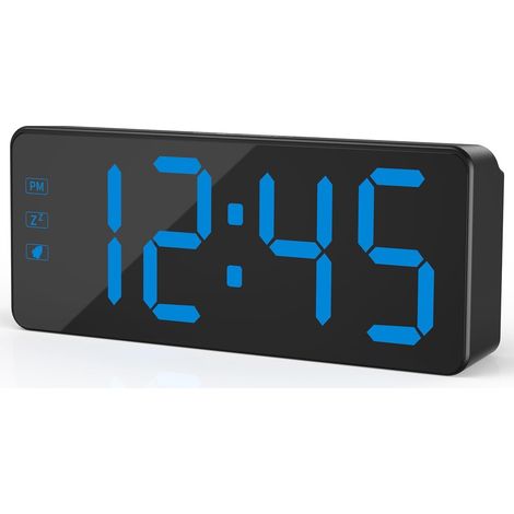 Réveil numérique avec Grand écran LED, luminosité réglable, Format 12/24h, Facile à Utiliser, Fonctionnement sur Secteur avec Adaptateur, Horloge de Chevet Parfaite pour la Maison, Le Bureau (1/5)