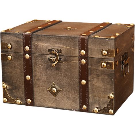 Boîte de rangement vintage pour bijoux et petits objets de valeur (grande taille), en bronze, ne peut pas être verrouillée. (1/5)