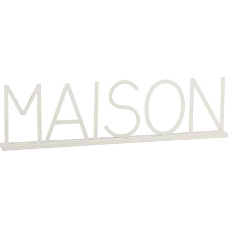 Enseigne blanche lettres Maison en Fer - Blanc