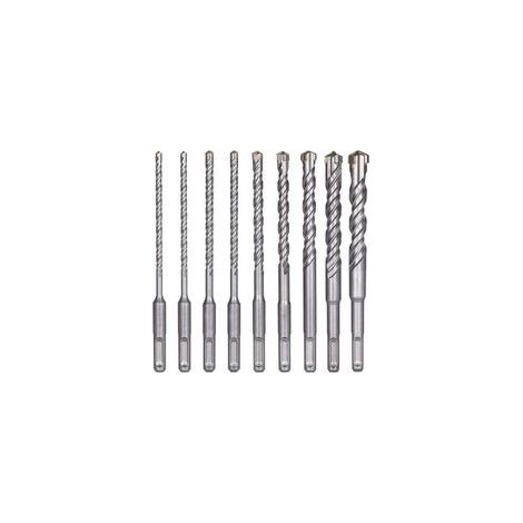 Forets à béton 9 pièces 5-16mm – Longueur 160mm – SDS-Plus pour perceuse à percussion – Matériau acier au carbure – Profondeur 100mm - MM 16 X (1/5)