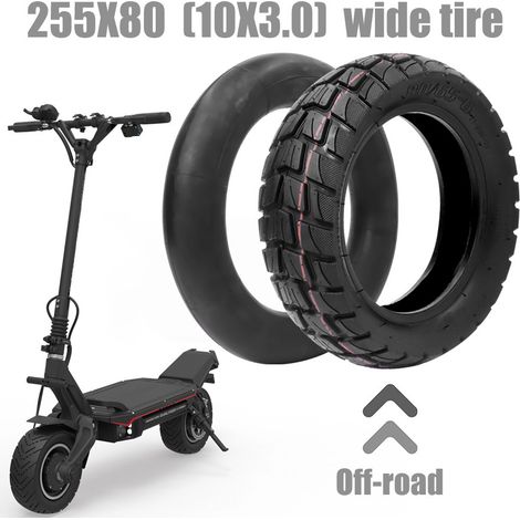 Pneu tout-terrain pour trottinette électrique, pneu route 255X80, pneu neige 10 pouces avec matériau antidérapant épaissi et élargi (un pneu) (1/5)