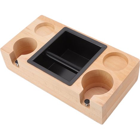 Kaffeetamperständer aus Holz, Tamperstation mit Abklopfbox und Kaffeesatzbehälter, Birke (1/5)