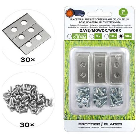Pair Lot de 30 lames de rechange pour robot tondeuse – Acier inoxydable premium – Compatible Worx Landroid – Installation facile avec vis incluses