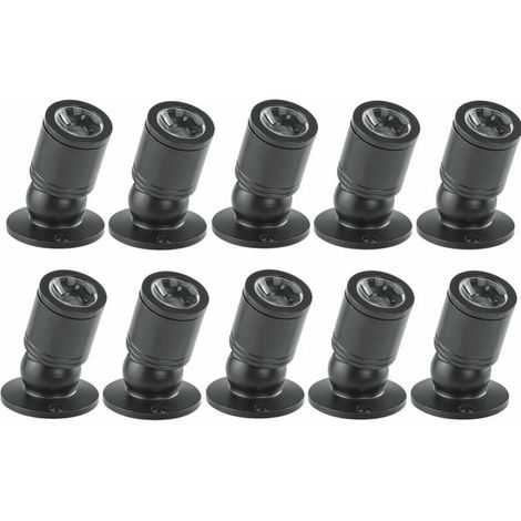 10 pezzi (nero, luce calda), faretto LED da incasso a soffitto da 1 W con driver 100-265 V CA per casa/armadietto portagioie/soggiorno