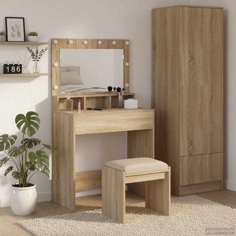 vidaXL  Dressing Table  Sonoma Oak 75.5 x 41 x 135 cm Engineered Wood