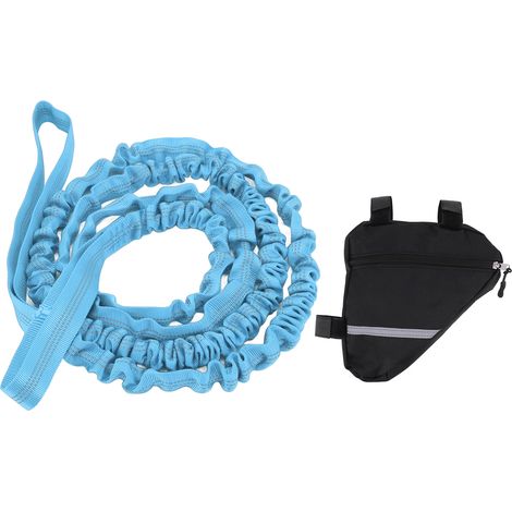 Corde de remorquage vélo extensible en nylon, longueur 2,7 m, design portable pour course et marche, couleur bleue (1/5)