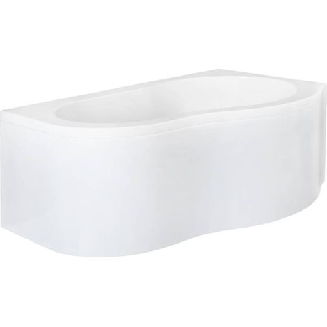 Hudson Reed – Baignoire angle droite 150cm x 100cm en acrylique Lucite – Finition brillante blanche – Capacité 220 litres – Avec panneau frontal et latéral