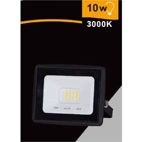 Faretto Led - 10 W - 900 Lm - 90 Deg - IP65 - Metal Negro - 3000 K / 4000 K / 6500 K - 1 Unidad