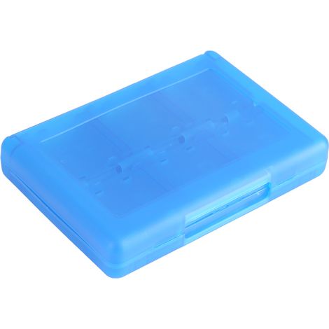 Étui de rangement 28 emplacements pour cartouches de jeu Nintendo 3DS DSL DSI LL, boîte en plastique PP bleue (1/3)