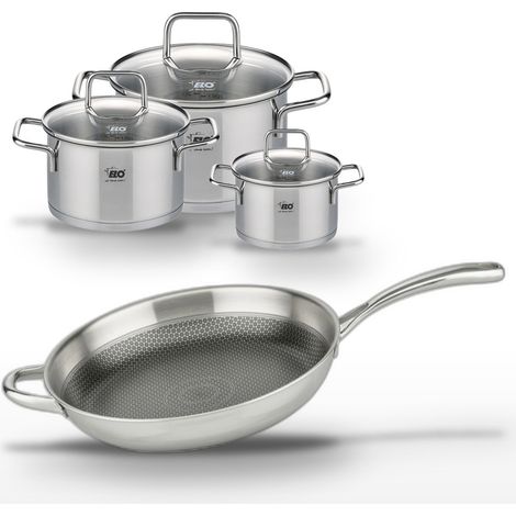 Lot de 3 Faitouts Elo Relief Evolution 12/16/20 cm et Poêle 32 cm (1/5)