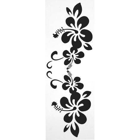 Gatuida Autocollants Voiture Extérieur Motif Fleur en Pet Noir (1/5)