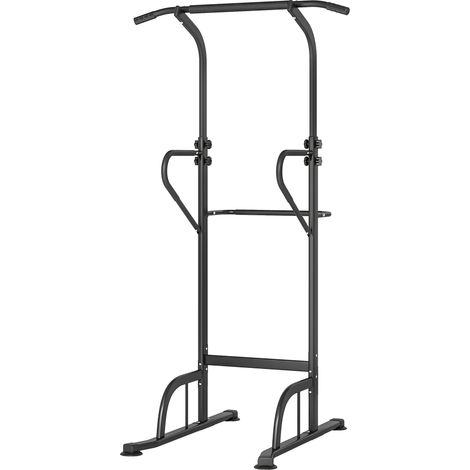 Station de musculation multifonctions barre de traction chaise romaine hauteur réglable acier noir rouge