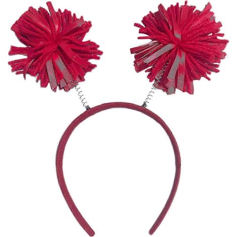 Bandeau décoratif à pompon en fourrure pour fille, bandeau amusant, serre-tête à pompon duveteux pour Halloween, Noël, anniversaire-Watermelon Red