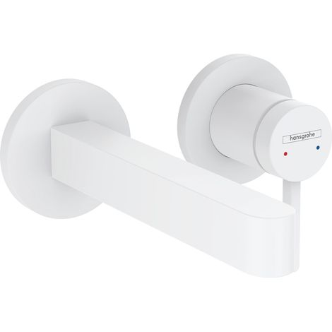 Hansgrohe Finoris - Waschtisch Einhebelmischer-Unterputz, 2-Loch Installation, EcoSmart, weiß matt 76051700 (1/5)