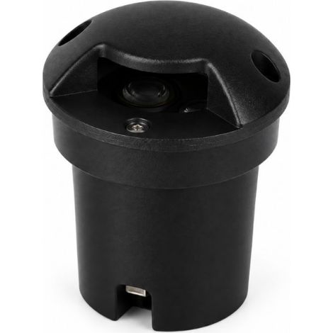 Spot Encastrable Extérieur de Sol Rond LED D100 12V 3W IP65 Noir - Blanc chaud - 3200K (1/5)