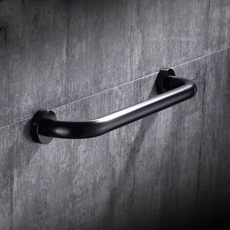 Barre d'appui WC Barre d’appui en Acier Inox Poignée de Baignoires Porte Serviette Mural Poignée de Baignoire de Salle de Bain, Noir (30CM) (1/4)