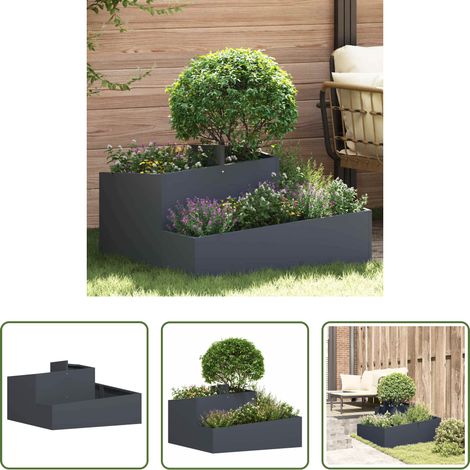 Pot métallique -  Cache-pot de jardin Anthracite 80 x 80 x 50 cm (1/5)