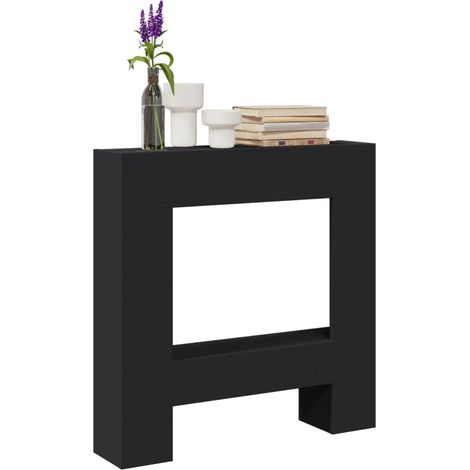 Kaminumrandung Schwarz 81x18x82 cm Holzwerkstoff