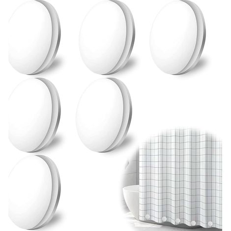 Lot de 6 Poids pour rideau de douche, Aimant blanc 4 cm, Alliage robuste, Pour salle de bain et extérieur (1/5)