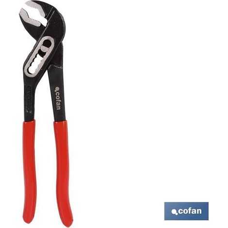 COFAN tenaza de canal l-12 , Tenaza de canal tipo estándar fabricada en acero pulido de gran resistencia y calidad. Con mango antideslizante de PVC en color rojo que facilita una m