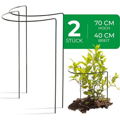 2 supports métalliques semi-circulaires, 40 cm Ø, 70 cm H, verts
