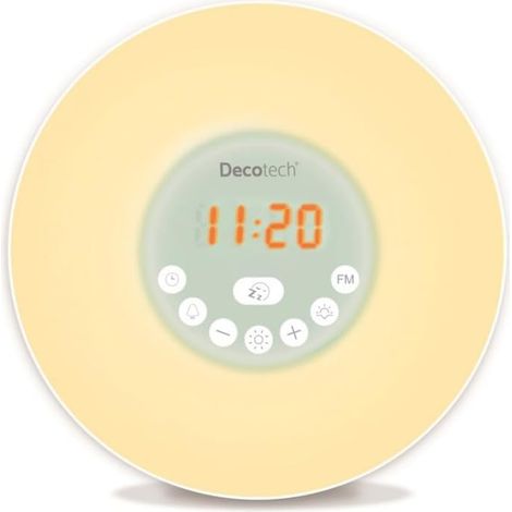 Réveil couleur lever de soleil, lampe de réveil, radio FM, lampe de chevet, simulation de lever et coucher de soleil (1/2)