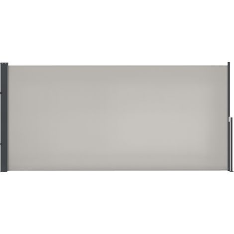 Seitliche Markise, Sichtschutz, einziehbar, Maße 3 m B x 1,40 m H, Aluminium, hochdichtes, UV-beständiges Polyestergewebe (180 g/m²), grau