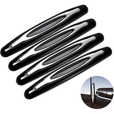 Protège-porte En Abs - Finition Noir Et Argent - Protection Contre Les Chocs - Pour Usage Domestique Et Commercial - Lot De 4 Pièces (1/5)