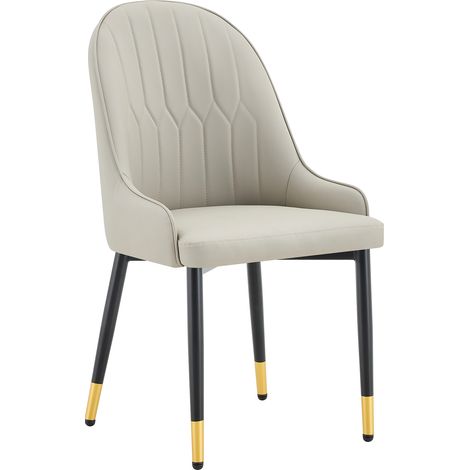 GagaLot de 2 chaises en PU gris chaud avec dossier motif éclair, résistantes à l'eau et durables, rembourrage haute densité. Idéal pour cuisine, café ou usage commercial. (1/5)