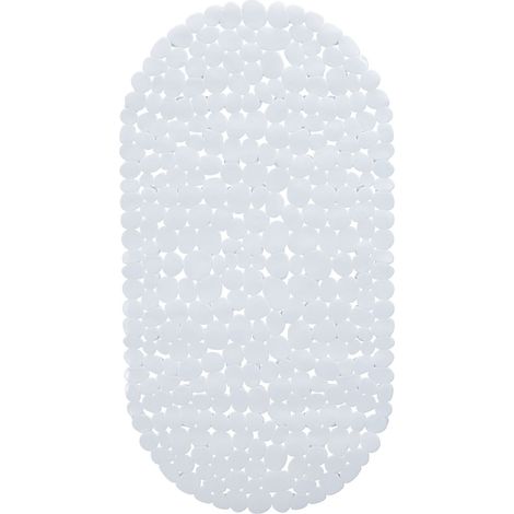 Alfombra de baño antideslizante ovalada 0,5 x 36 x 68 cm con ventosas decoración baño de PVC gris 130008742 (1/5)