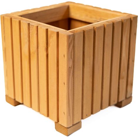 Jardinière Bois Bogateco 25x25x25 cm Imprégné Brun Clair (1/5)