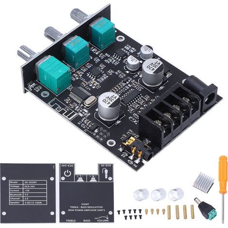 Bluetooth 2.0 Stereo-Leistungsverstärkerplatine, digitales HiFi-Modul, 50 W + 50 W Hoch- und Tieftonregelung (1/5)