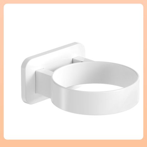 Soporte de pared para secador de pelo - Fácil instalación sin taladrar - Almacenamiento práctico y ahorro de espacio - Apto para todo tipo de paredes - Material duradero - Blanco