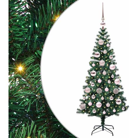 Albero di Natale Albero natalizio Albero festivo artificiale con luci integrate Verde 120 cm (1/5)