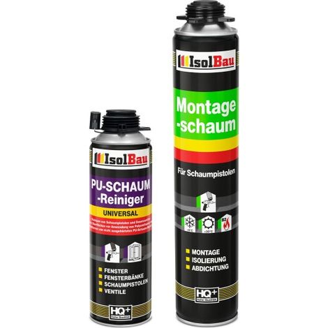 IsolBau Pistol Mounting Foam B2 Montageschaum 1 x 750 ml 1 x Nettoyant (1/5)