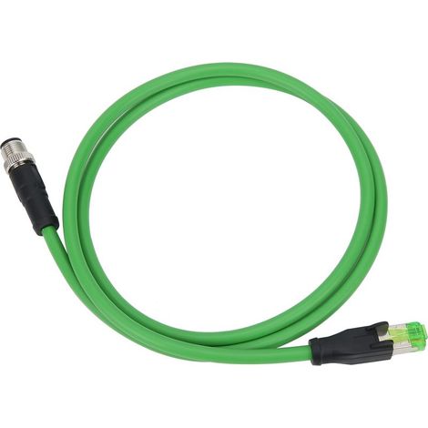 Câble réseau M12 vers RJ45 à 4 broches pour applications Ethernet industrielles, étanche IP67 (1/5)