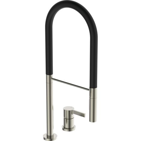 Ideal Standard Miscelatore a 2 fori per cucina Gusto sporg.225mm Semi-Pro doccetta 2F Silver Storm, BD425GN (1/3)