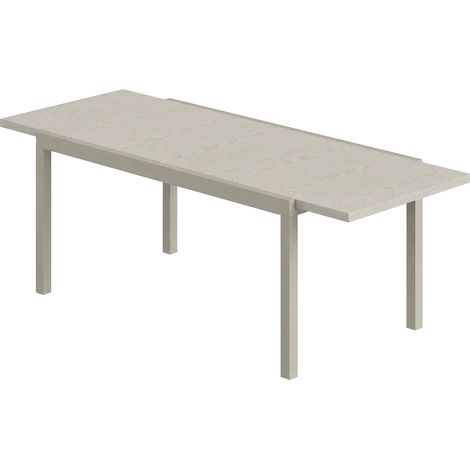 Table de jardin extensible pour 8 à 10 personnes, en aluminium et acier, 154/214 x 85 x 75 cm, gris clair