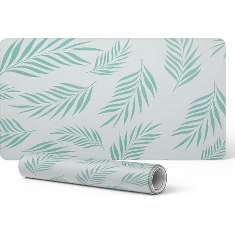 Alfombrilla antideslizante para escritorio con estampado de hojas de palmera, 90x45 cm. (1/5)