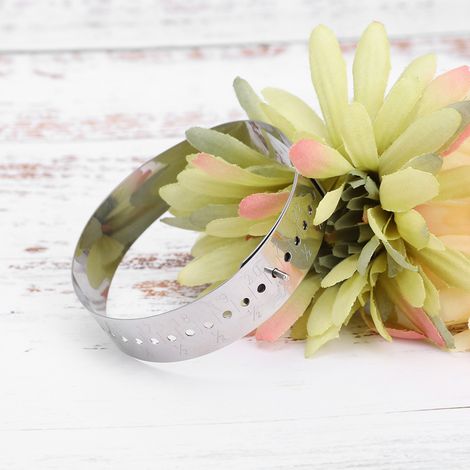 Bracelet de Mesure pour Poignet Ajustable 15-23cm Outil de Taille Bague en Acier Inoxydable