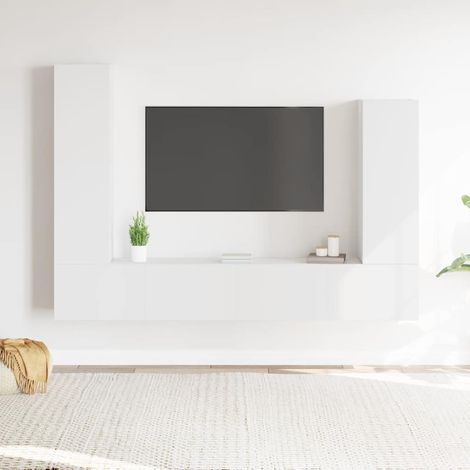 4-tlg. TV-Schrank-Set Weiß Holzwerkstoff