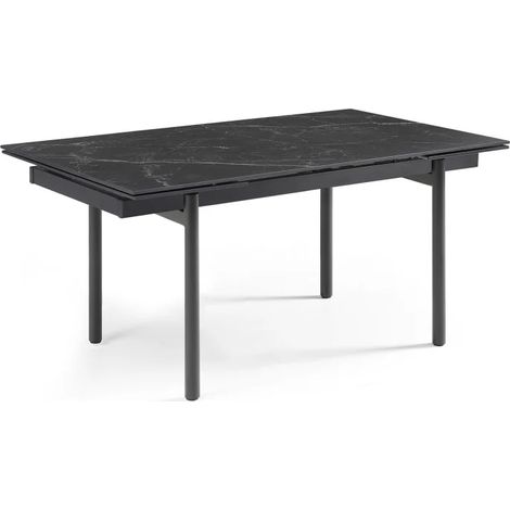 Table extensible 180/260 cm céramique noir marbré pieds droits - INDIANA 09 (1/5)