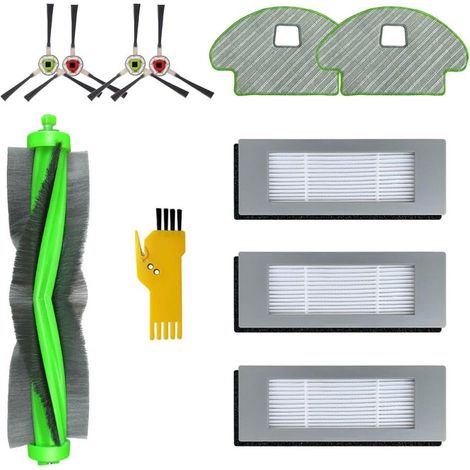 Kit de accesorios para iRobot Roomba Combo R111840 R1138 Robot Aspirador Piezas de repuesto 10 paquetes 1 cepillo rodante, 3 filtros, 4 cepillos laterales, 2 fregonas (1/5)