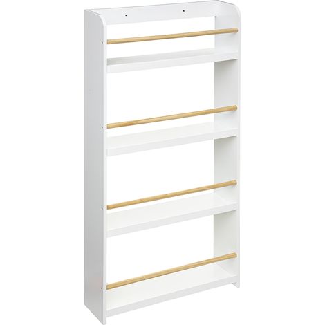 Atmosphera – Bibliothèque enfant blanche 4 étagères H 118 cm – MDF pour rangement livres et jouets – Design moderne et épuré