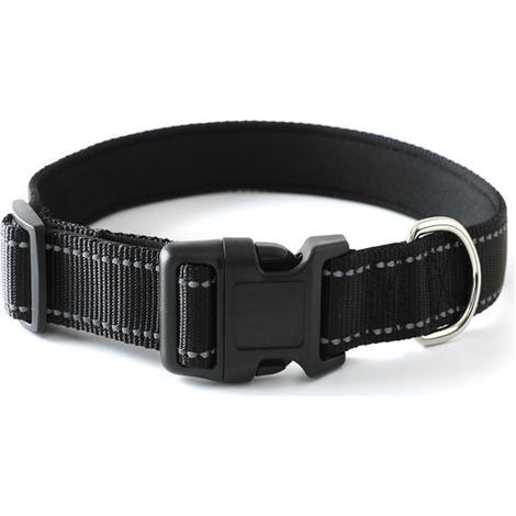 Lot de 2 colliers réfléchissants en nylon pour chiens de grande taille – Noir – Taille M (1/5)