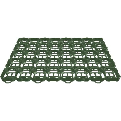 Dalle gazon RKP6 57x38x4 cm - stabilisateur de gazon vert en plastique 100 % recyclé, structure alvéolaire résistante, perméable et pose rapide par clipsage