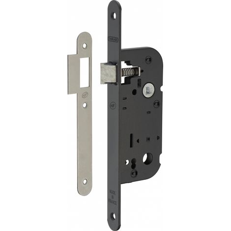 THIRARD - Serrure encastrable NF pour porte intérieure, axe 40mm, bouts ronds, noir - THIRARD (1/5)