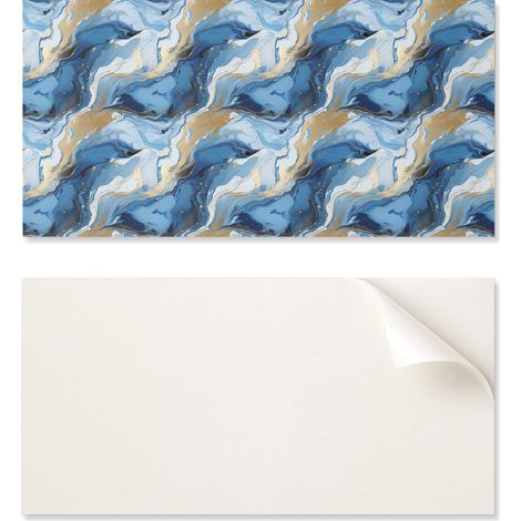 Vinilo autoadhesivo para decoraci贸n de paredes interiores, 100x50 cm, dise帽o abstracto de olas en movimiento.