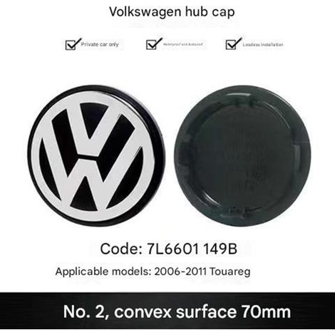1x Cache Moyeu Enjoliveur Central de Roue 70mm Bombé pour Volkswagen - Compatible Bora Sagitar Lavida Jetta Magotan Santana Passat Polo - Noir