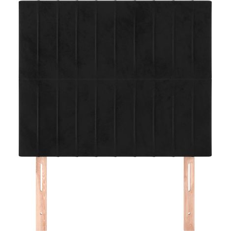 Cabecero complemento de dormitorio mueble de dos piezas 100 x 5 x 78/88 cm tejido terciopelo negro TDL0206271 (1/5)